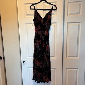 Floral Black and Red Women's Dress